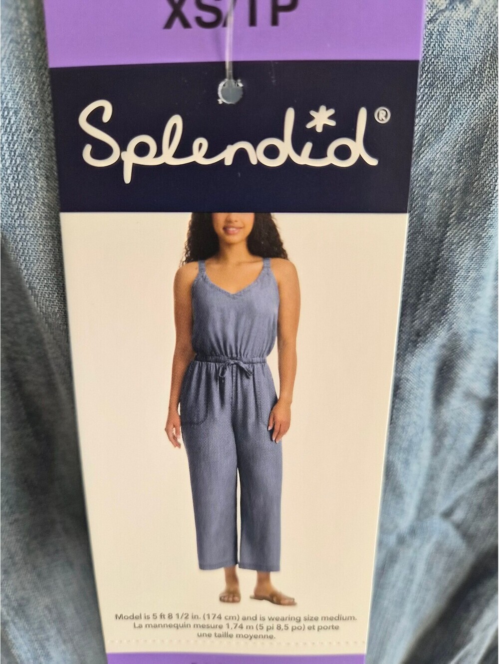 Splendid Women's Light Blue Sleeveless Denim Jumpsuit XS 0315